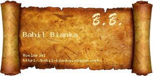 Bahil Bianka névjegykártya